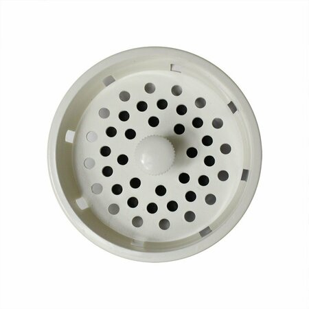 THRIFCO PLUMBING 3-1/4 Inch Basket Strainer with Stopper, Ivory- White, Replaces 4402352